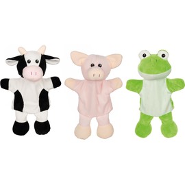 Ameisenkeks® Hand Puppets with Legs, Pack of 3, Cow, Pig, Frog