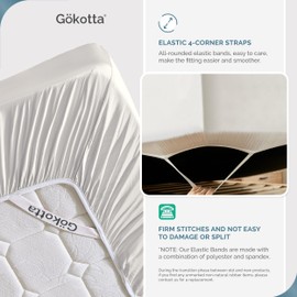 GOKOTTA Twin XL Size Bed Sheets 3 Piece Set, 100% Rayon Derived from Bamboo, Cooling for Hot Sleepers - Breathable Soft Sheets, Deep Pocket 15" Fitted Sheet with Elastic Corner Straps, Cream White