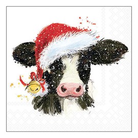 Ambiente Christmas Cow Napkin 33 x 33 cm Pack of 20 Ideal for Table Decoration, Party, Festival