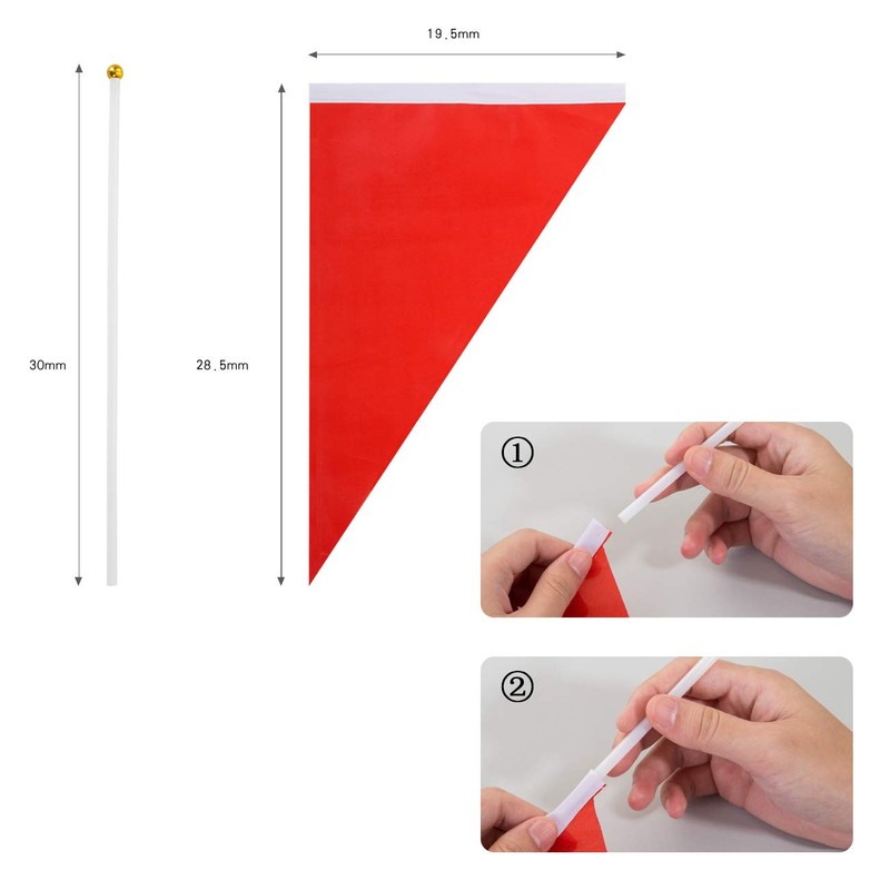 GWHOLE Hand Flag, Triangle Flag, Plastic Stick Set, Colorful, Kindergarten,