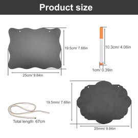 YFaith Pack of 2 Chalkboard Small, Double-Sided Slate Board for Writing on with 12 Highlighters, Chalkboard for Hanging, Erasable Board for Restaurant, Office, Classroom, Home Decoration