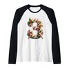 Candy Cane Christmas Number Three Raglan Baseball Tee