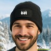 Huuraa Beanie Pinguine Silhouette Geschenk Black Pinguine Geschenkidee