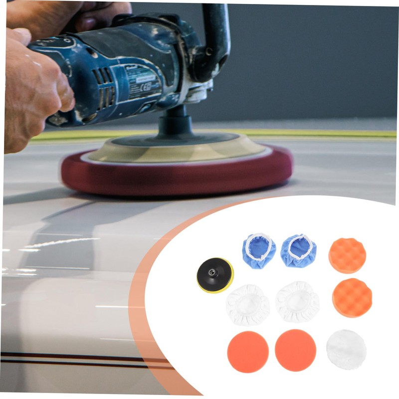 Operitacx 10-Piece Car Polisher Buffing Pads Kit 5-Inch Polishing Discs