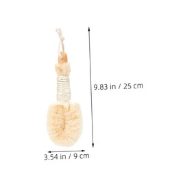 BIUDECO 2pcs Natural Sisal Fiber Bath Brush Body Scrub Brush Wooden Handle Shower Body Exfoliating for Women Dry