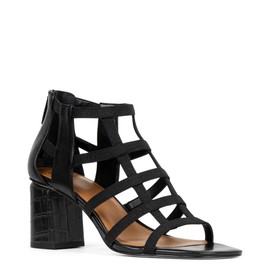 Donald Pliner Women's POEME Basic Elastic Heeled Sandal, Black, 8.5