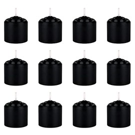 Mega Candles 12 pcs Unscented Black Votive Candle, Hand Poured Wax Candles 10 Hours 1.38 Inch x 1.5 Inch, Home Décor, Wedding Receptions, Baby Showers, Birthdays, Celebrations, Party Favors & More