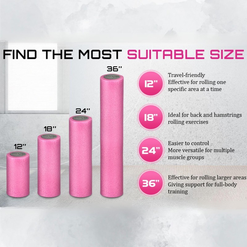 Yes4All High-Density EPP Round Back Roller Foam, Exercise Foam Roller