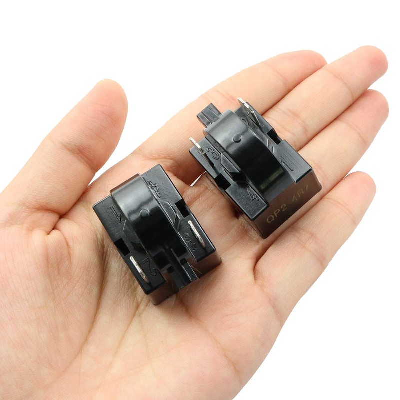 MEETOOT 2pcs QP-02-4.7 PTC Refrigerator Start Relay 2 Pin Coolers