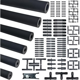 Silicone Vacuum Hose Kit 10FT 6PCS 1/8" 5/32" 3/16" 1/4" 5/16" 3/8" With Vacuum Connector 12 Sizes 113PCS,Tube Cutter,Matte Black Tubing,Automotive Marine & Industrial Use