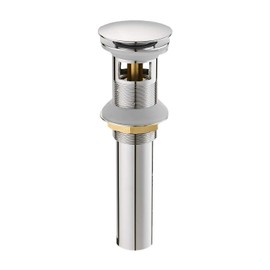 BWE Chrome Pop Up Sink Drain with Overflow Fits Bathroom Standard Sink Hole 1-1/2" to 1-3/4" Bathroom Faucet Vessel Vanity Sink Drain Stopper