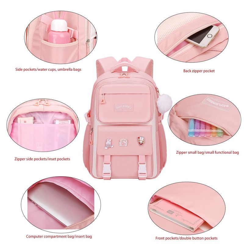 DAMAIYIYI Girls' Backpack Set of 3 Backpack School Backpack Backpack