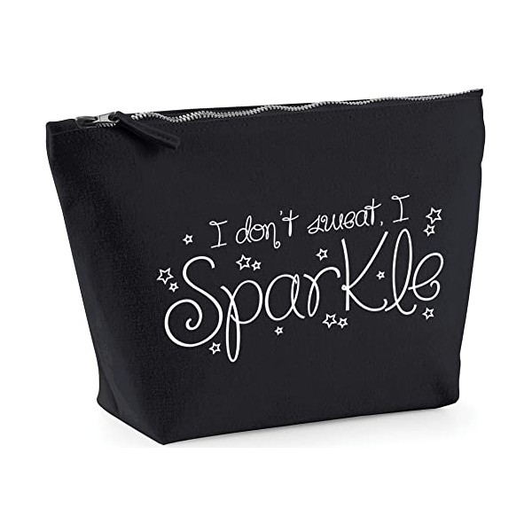 Hippowarehouse I Don't Sweat, I Sparkle printed make up cosmetic