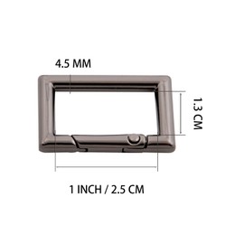 Purse Ring Rectangle Buckle, 10 PCS Strap Connector Belt Loop Leather Craft (Brushed Brass, 1")