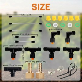 7.5‘’ ATV Sprayer Boom with 6 Nozzles, Stainless Steel Detachable Spray Boom, Compatible with ATV/UTV Tractor Spray System, Complete Fittings with Brass Barb Connectors & Stainless Steel Clamps