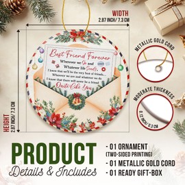 ZAGKOO Best Friend Ornaments for Women - Friends Christmas Ornaments 2024, Christmas Friendship Gifts for BFF, Bestie, Work Friend Group - Sentimental Ceramic Keepsake Ornament