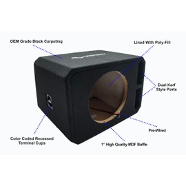 Harmony Audio HA-BV1X12E Single 12" Empty Vented Port Sub Box Unloaded Enclosure