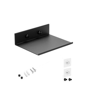 Z metnal Small Floating Shelves, Mini Metal Shelf for Collection Action Figures, Aluminum, Wall Mounted, Matt Black, 4.7 inch, 1 Pack