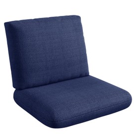 Codi Outdoor Deep Seat Cushion Set 24x24x4 Inch - Textured Linen Fabric, Waterproof, Fade Resistant, Stylish Chair Cushions Replacement for Patio Furniture, Navy Blue