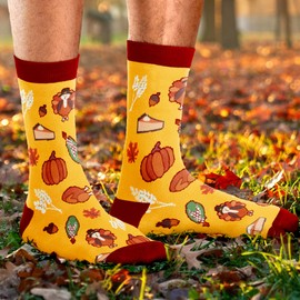 VICRAZY Thanksgiving Gifts - Fall Socks for Women, Funny Socks for Kids, Perfect Thanksgiving Hostess Gifts, Coolest Turkey Trot Gear, Unique Stocking Stuffed Gift| Ideal for Fall