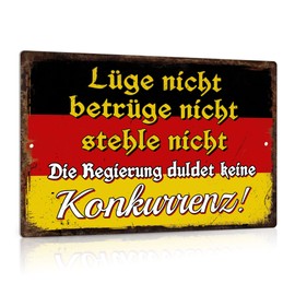 Putuo Decor Vintage Tin Sign with Sayings, Do Not Lie Do Not Cheat, Stehle nicht, Decorative Tin Sign as a Gift Idea for Birthday, 20 x 30 cm Aluminium Metal Sign