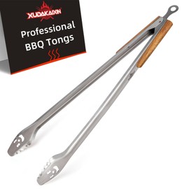 Fire Pit Tongs 32-inch Super Long for Loading Wood,BBQ with Extended Luxurious Acacia Handle for Fire Pits, Fire Rings,Campfires, and Fireplaces, Outdoor or Indoor ﻿