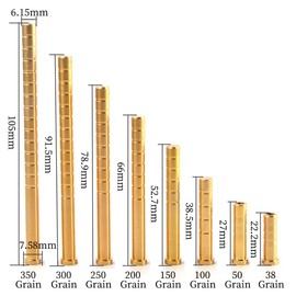 AMEYXGS 6pcs Archery Brass Arrow Weight 100/150/200/250/300 Grains Combo Screw Point Copper Insert