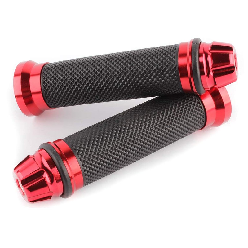 Motorcycle 7/8" CNC Hand Grips Aluminum Rubber Gel Handlebar for
