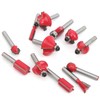 12Pcs Shank Carbon Steel Woodworking Tool Cutter Router Bit Set