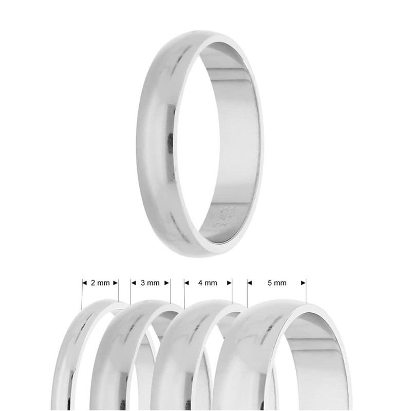 Treuheld® 925 Sterling Silver Ring, 48 Sizes & Widths