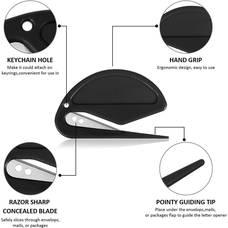 KSJEHW Envelope Opener, Plastic Slitter, Package Opener, Efficient Mail Opener