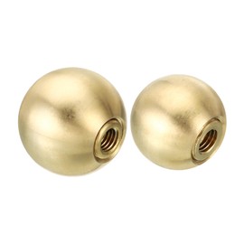 PATIKIL 20mm 25mm Ball Lamp Finials Caps Knob, 2pcs Solid Brass Lamp Shade Top Decoration Screw Cap Nuts with Brass Reducing Adapter for Table Floor Lamps