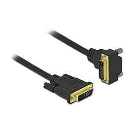 Delock DVI Cable 24+1 Male to 24+1 Male Angled 1 m