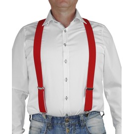 Harrys-Collection Men's Braces 4 Extra Strong Clips Single Colour -