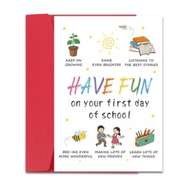 Back to School Supplies Back to School Stuff Card for Kids First Day of School Gifts for Girl Boy from Mom Dad First Day of Kindergarten Preschool Card 1st Grade School Daughter Son Stocking Stuffer