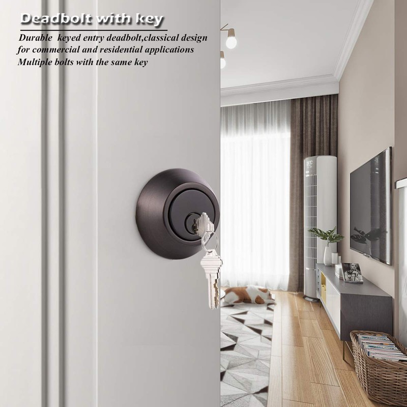 Gobrico 5 Keyed Alike Entrance Double Cylinder Deadbolts with Same