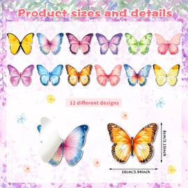 24 Pack Butterfly Sticky Notes, Cute Mini Spring Butterflies Self Stick Notepads, Butterfly Party Favors for Kids Girls Women, Kawaii Self Adhesive Sticky Notes for Office School
