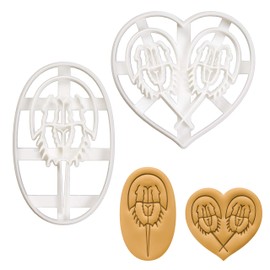 Set of 2 Horseshoe Crab cookie cutters (Designs: Profile and Love), 2 pieces - Bakerlogy