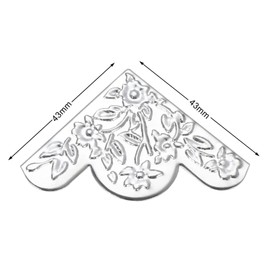 Dophee 12Pcs Decorative Corner Protector, Jewelry Box Wooden Box Chest Furniture Guard Edge Cover, Metal Flower Carved No Holes, 1.69"x1.69"x0.2" - Silver
