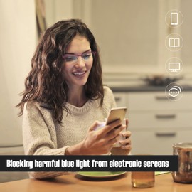 Missfive Blue Light Blocking Reading Glasses for Women, Anti UV Cat Eye Stylish Computer Readers with Spring Hinge, Metal Durable Frame Eyeglasses (Magenta, 2.5x)