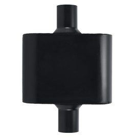 Floshine Universal Mufflers,Performance Automotive Exhaust Muffler，Single Chamber 2.5 inch inlet (ID) 2.5 inch outlet (ID) Black FH425109