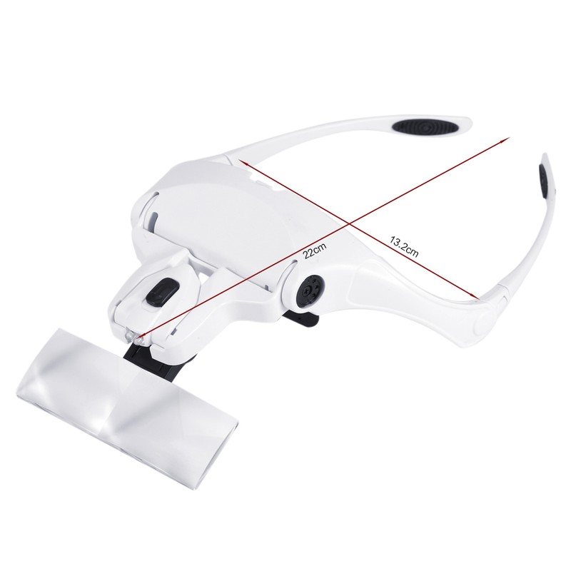 New 5 Lens Headset Magnifier With LED Lights Hand Free