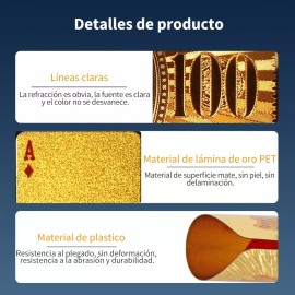 Show Me Baraja Naipes Impermeable Lámina Oro Y Plateado