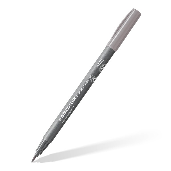 STAEDTLER Brush Pen Pigment Arts, Light Warm Grey, Pigmented Premium