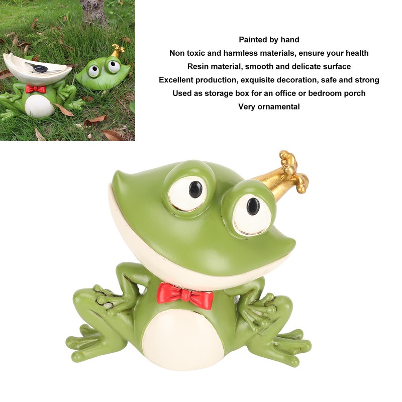 Frog Key Holder Statue Candy Dish Sculpture Living Room Tabletop