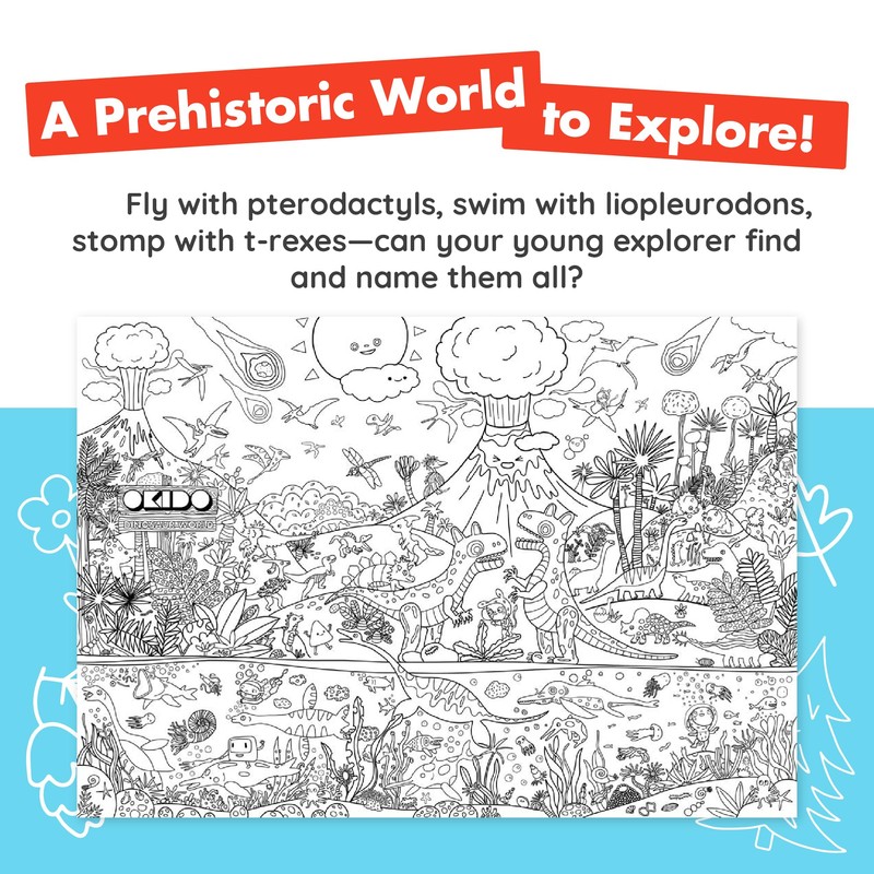 Messy goes to OKIDO - Dinosaur Colouring Sheets for Kids