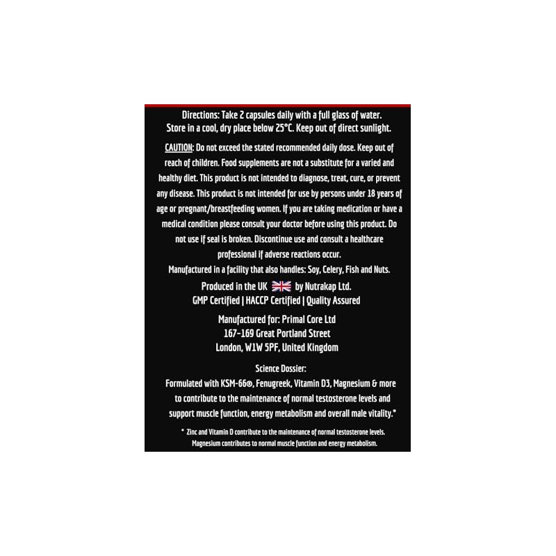 Primal Core Invictor – Men’s Vitality & Performance Supplement –