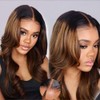 KLAIYI Pre Everything 13x4 Glueless Wig Ombre Brown Body Wave