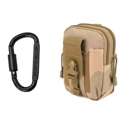 Aninako Men's Fanny Pouch, Thick D Type, Mountain Climbing Buckle, Belt Bag, For Work, Multi-functional Pouch, Multiple Storage Pockets, Lightweight, Molle Compatible, Portable / Work Pouch (Desert