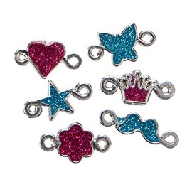 folia 33905 - Rubber Loops Charms Sparkle, 6 verschiedene Anhänger